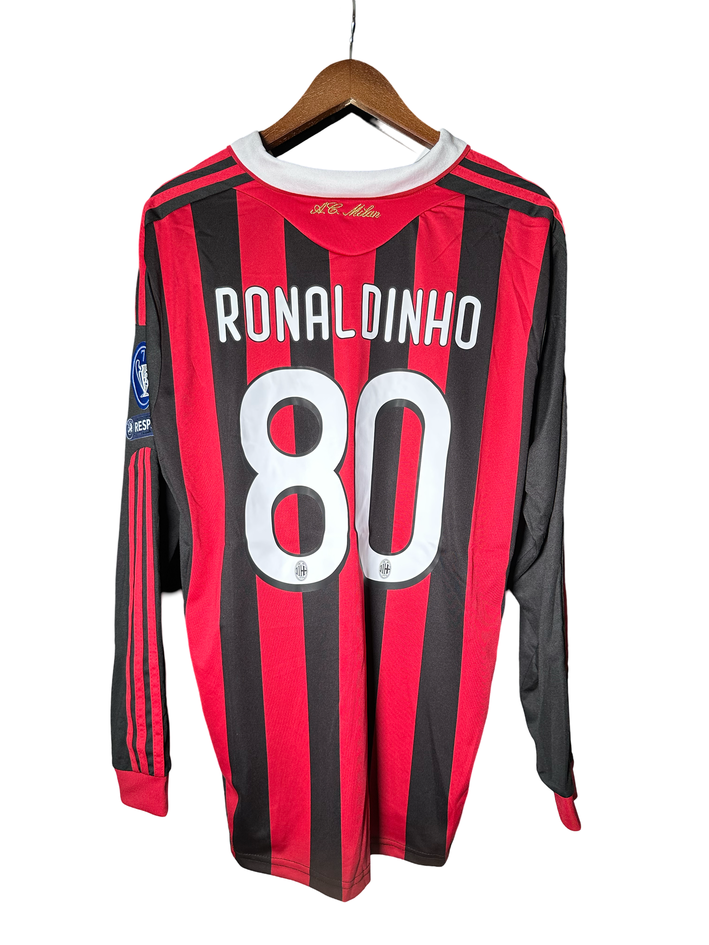 Ronaldinho #80 2009-2010 Retro Home SOCCER Jersey