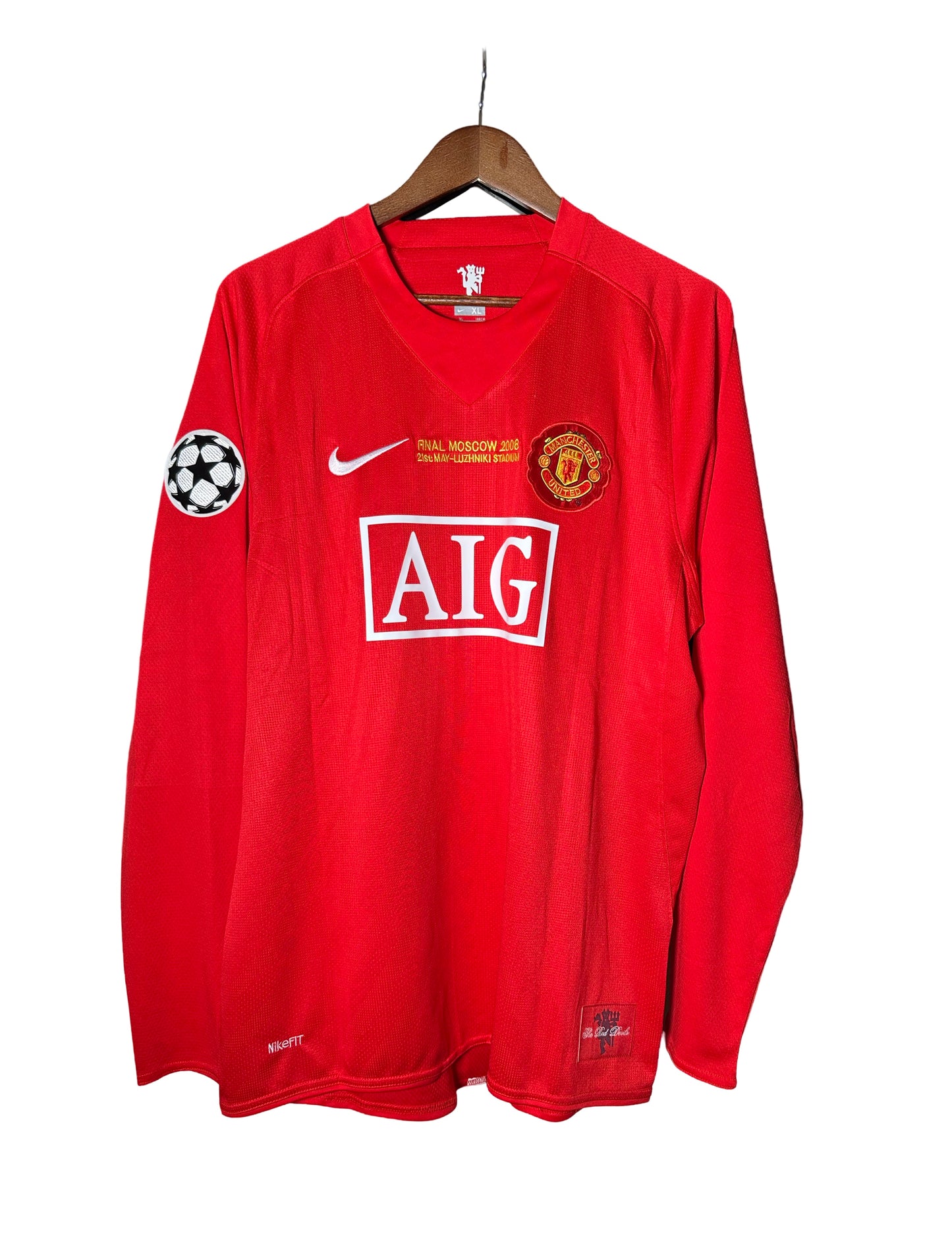 Manchester United 2007/2008 Cristiano Ronaldo Retro Soccer Jersey Home UCL FINAL